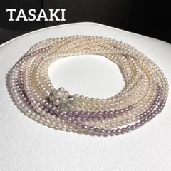 希少✨TASAKI タサキ 5連 ベビーパール ネックレス 本真珠 ラベンダー