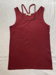 gleam トップス　ボルドー　赤　タンクトップ　ノースリーブ　インナー