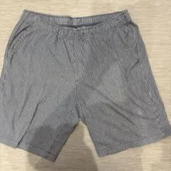 UNIQLO ストライプ ショートパンツ XL ネイビーのサムネイル