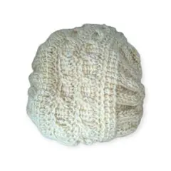 新品　ハンドメイド　帽子　ニット帽　ニットキャップ　クリーム色　薄黄色