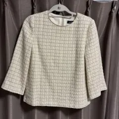 グリーンレーベルリラクシング　ツイードプルオーバー　サイズF ベージュ