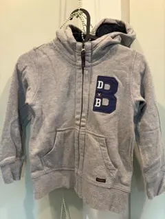 グレー フード付き パーカー B刺繍