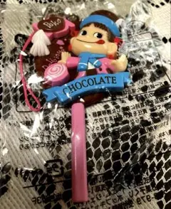 ペコちゃんポップチョコレート型ストラップ☆サイズ8cm＋5cm☆新品未開封