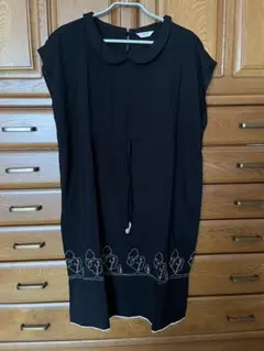 プードゥドゥ ワンピース チュニック 黒 刺繍 アズ M