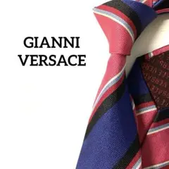 ヴェルサーチ　VERSACE ネクタイ　ストライプ　ピンク　パープル　メデューサ