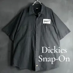 Dickies Snap-on ワークシャツ 半袖 ブラック メッシュXL 古着のサムネイル