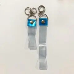 銀テープ 銀テープホルダー ブルー 簡単収納 キーホルダー 25mm幅