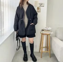 新品タグ付き★swing by　GeeRA　ドロスト付キルティングミドルコート