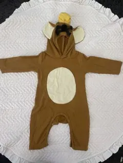 ハロウィン ベビー ネズミ コスプレ 耳付き 着ぐるみ 長袖ロンパース 70