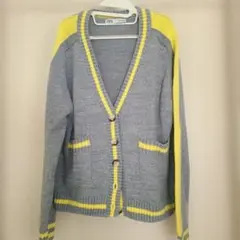 ZARA グレー/イエロー カーディガン M