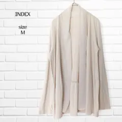 インデックス カーディガン 異素材切替 ベージュ M 羽織り 春 夏 秋 薄手