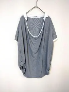 ラコステ　LACOSTE　半袖カットソー　レディースM　グレー系　日本製　ロゴ入