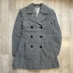 フォーマル カジュアル ツイードコート グレー ミドル丈 ヨーロッパ古着