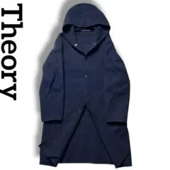 美品 Theory コート アウター S カシミア ウール ロング ネイビー