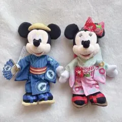 2018 35周年 七夕 夏祭り 浴衣 ミッキー ミニー ぬいぐるみバッジ