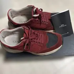 最終価格⭐︎定価55,000円⭐︎約27.5cm⭐︎ COACH 赤 スニーカー⭐︎箱付