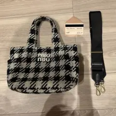 希少 MIUMIU オールドミュウミュウ スエードトートバッグ 編み込み 黒 