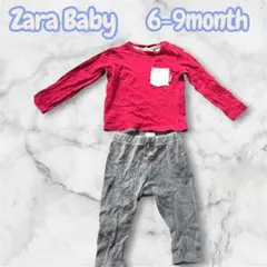 Zara Baby 6-9ヶ月 赤　ロンT 長袖　パンツ セットアップのサムネイル