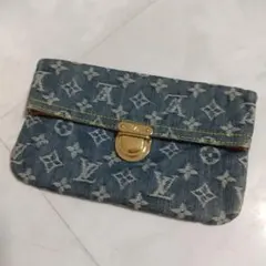 ルイヴィトン　ポシェット プラットクラッチバッグ ポーチ　デニム
