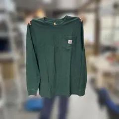 Carhartt ダークグリーン 長袖カットソーE4