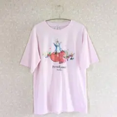 タグ付き　ピーターラビット　オーバーサイズ半袖Tシャツ 　薄ピンク　Sサイズのサムネイル