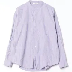Discoat ストライプ 長袖シャツ 紫