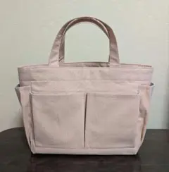 手提げタイプ　デコレクションズの生地で作ったポケットいっぱいトートバッグ