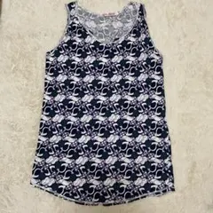 ユニクロUNIQLOディズニー タンクトップ パープル（M）春夏 ミニー 総柄