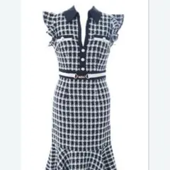 JEWELS ツイード リボン飾りベルト ワンピース