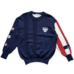 セーター Munsingwear マンシングウェア 刺繍 ワッペン 日本製 古着