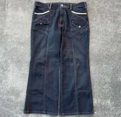 00s archive black flare denim grunge y2k
