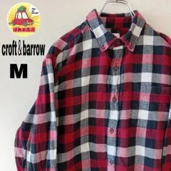 USA古着 croft＆barrow ネルシャツ　M レッドブラック　チェック
