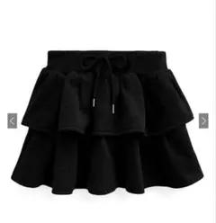 インパン裏地付きティアードスウェットミニスカート