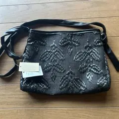 刺繍模様 ショルダーバッグ 黒 Studio CLIP