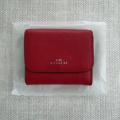 COACH 三つ折り財布 レッド 赤 ミニウォレット