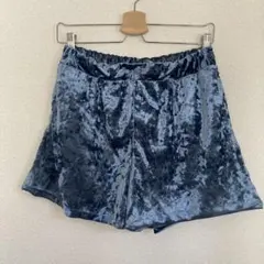 GU ラウンジ　ベロア　キュロット　ダークブルー　サイズ　M