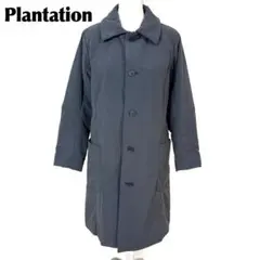 【美品】 Plantation 中綿ロングコート M ダークグレー 無地