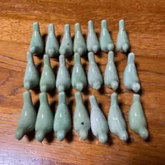 緑色 鳥型 箸置き 22個セット 陶器