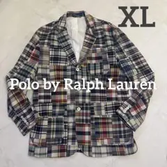 《美品》Ralph Lauren テーラード パッチワーク XL 綿 マドラス