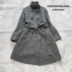 トゥモローランドコレクション　ダブルブレストコート　ツイード　ウール　M