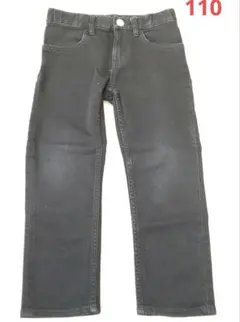 H&M　パンツ　ストレート　ワイド　ブラック　黒　ズボン　デニム 110