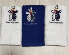 ピエロ刺繍フェイスタオル3枚セット