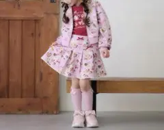 【美品】メゾピアノ　カフェ柄　パーカー　スカパン　セットアップ　110cm