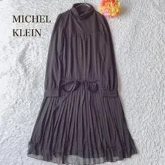 ミッシェルクラン【M】ブラック長袖ワンピース　シースルー　シンプル