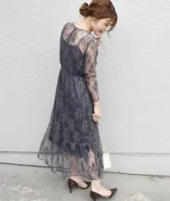 ships for woman レースフレアワンピース