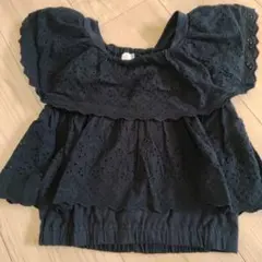 プティマイン　ブラック フリルデザイン　ノースリーブ