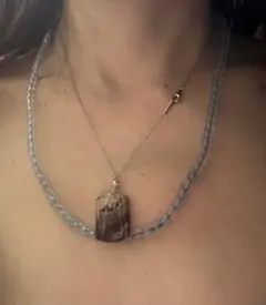 底値！♡天然石　アクアマリン　ネックレスでも３連ブレスレットでも