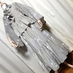 464 着物リメイク 正絹 訪問着 ワイドパンツセットアップ L スカーフ