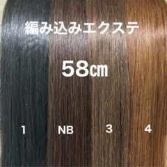編み込みエクステ 58 束毛　ロングストレートのサムネイル