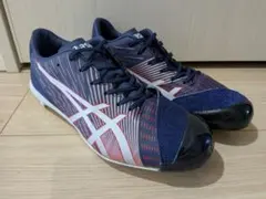 美品 asics 野球 スパイク ネイビー 両足縫いP革のサムネイル